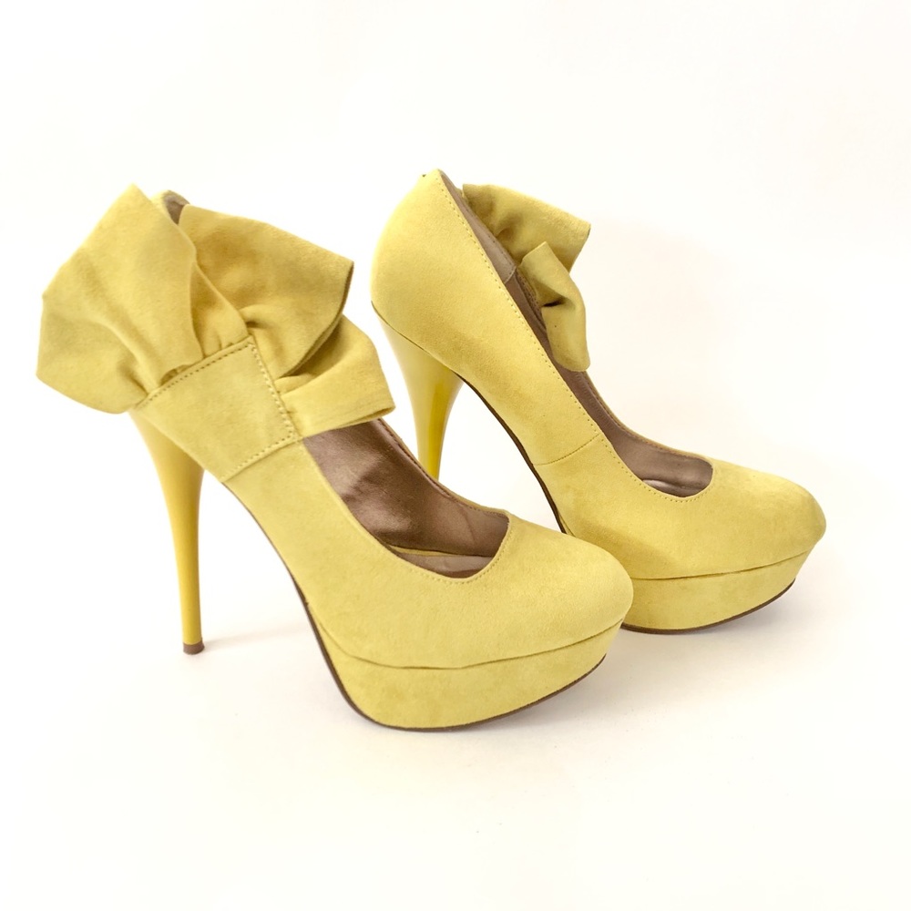 CHARLOTTE RUSSE Lime Side Bow High Heels SZ 7